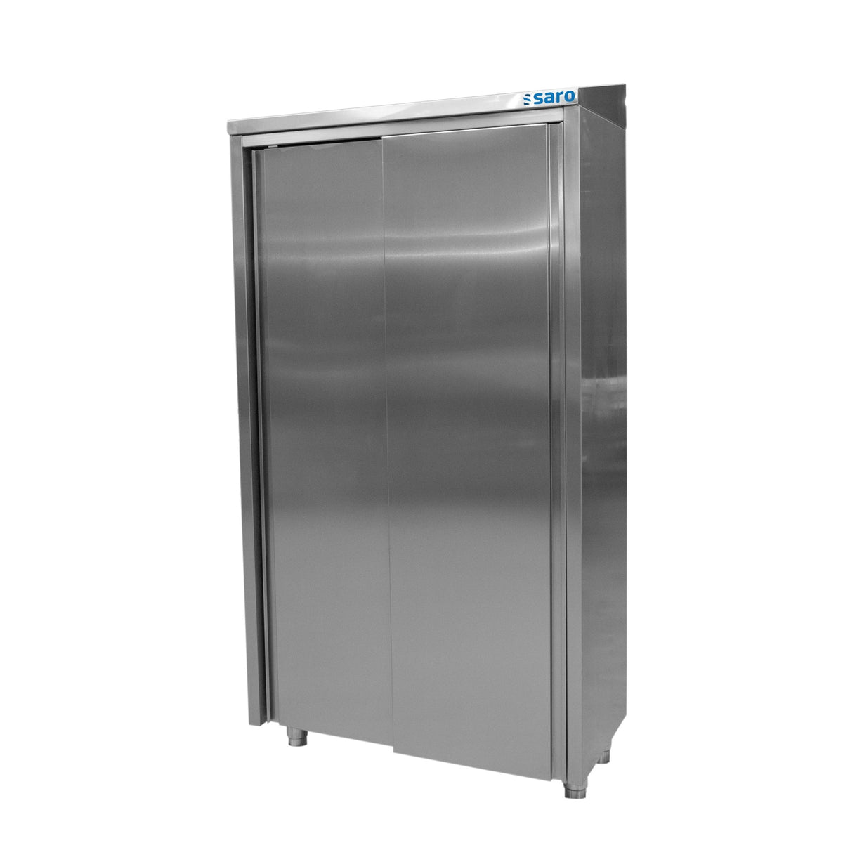 SARO Hoge kast roestvrij staal met 3 schappen en 2 schuifdeuren, 1000 mm - 700-4010