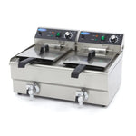 Friteuse électrique professionnelle Maxima – 2 x 13 L avec robinets de vidange