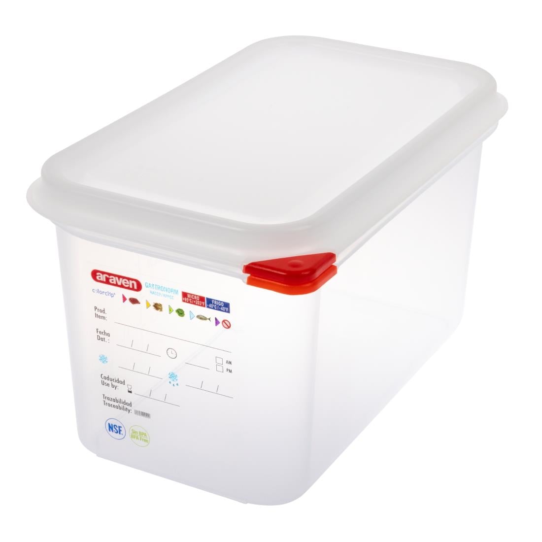 Boîte alimentaire GN 1/4 Araven 4,3L (lot de 4) — T985