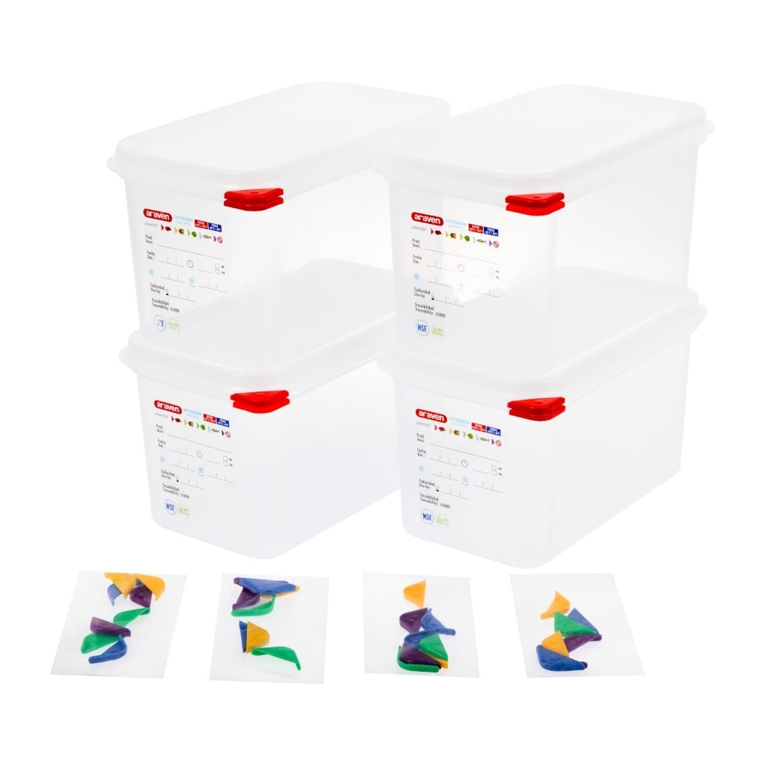 Boîte alimentaire GN 1/4 Araven 4,3L (lot de 4) — T985