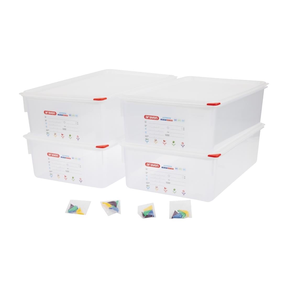 Boîtes alimentaires GN 1/1 Araven 21L (lot de 4) — T991