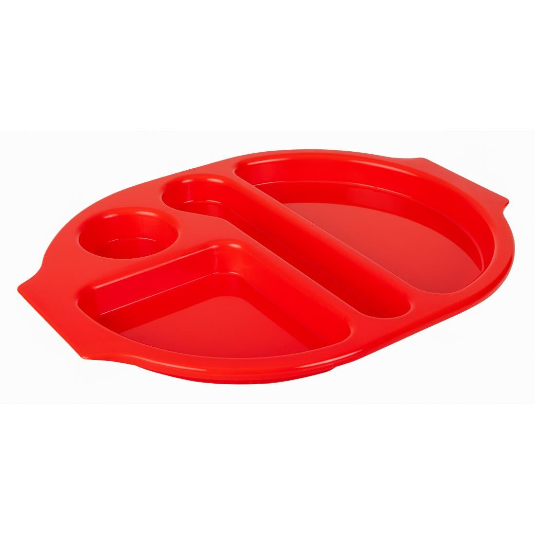 Grands plateaux repas à compartiments en polypropylène Olympia Kristallon rouges 375mm (lot de 10) — U037