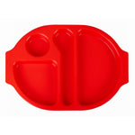 Grands plateaux repas à compartiments en polypropylène Olympia Kristallon rouges 375mm (lot de 10) — U037
