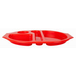 Grands plateaux repas à compartiments en polypropylène Olympia Kristallon rouges 375mm (lot de 10) — U037