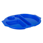 Grands plateaux repas à compartiments en polypropylène Olympia Kristallon bleus 375mm (lot de 10) — U038