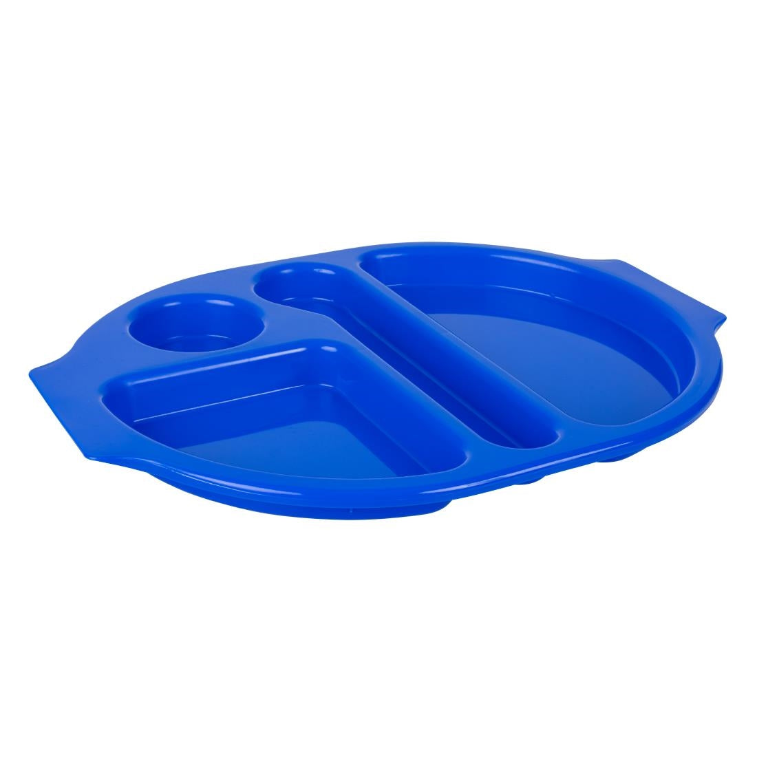 Grands plateaux repas à compartiments en polypropylène Olympia Kristallon bleus 375mm (lot de 10) — U038