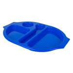 Grands plateaux repas à compartiments en polypropylène Olympia Kristallon bleus 375mm (lot de 10) — U038