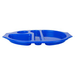 Grands plateaux repas à compartiments en polypropylène Olympia Kristallon bleus 375mm (lot de 10) — U038