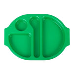 Grands plateaux repas à compartiments en polypropylène Olympia Kristallon verts 375mm (lot de 10) — U040