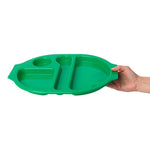 Grands plateaux repas à compartiments en polypropylène Olympia Kristallon verts 375mm (lot de 10) — U040
