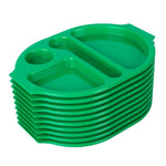 Grands plateaux repas à compartiments en polypropylène Olympia Kristallon verts 375mm (lot de 10) — U040