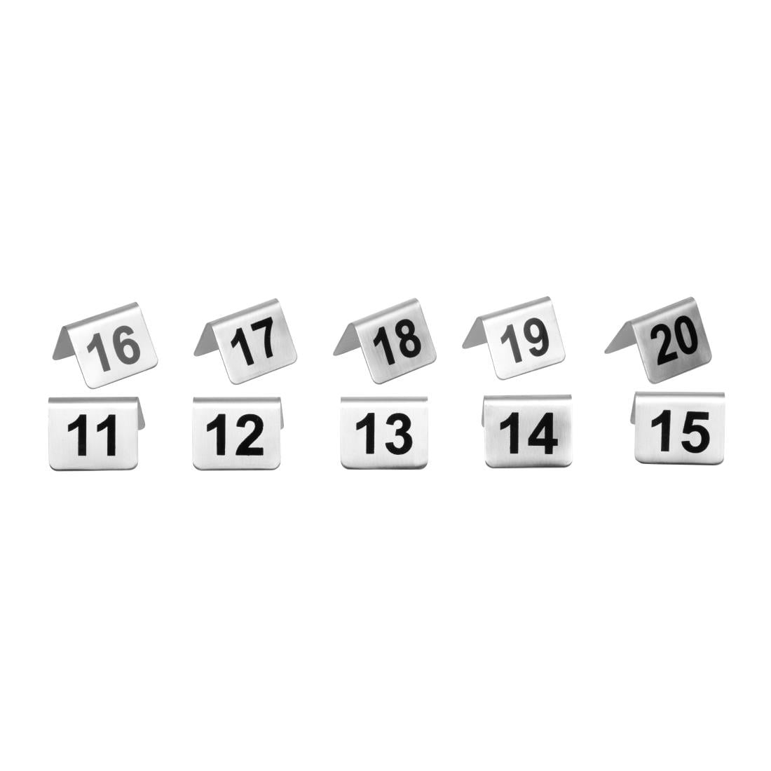 Lot de numéros de table en acier inoxydable Olympia 11-20 (lot de 10) — U047