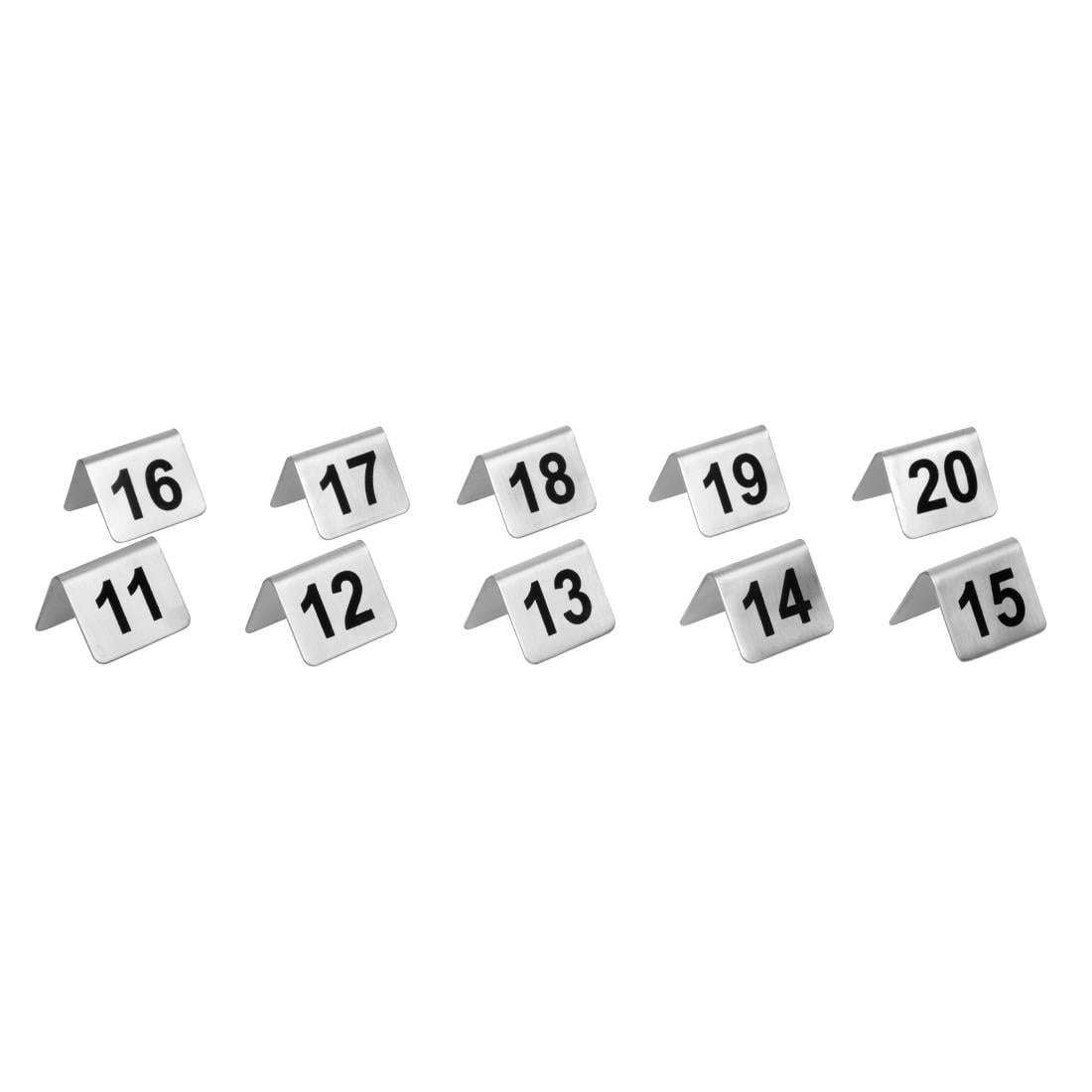 Lot de numéros de table en acier inoxydable Olympia 11-20 (lot de 10) — U047