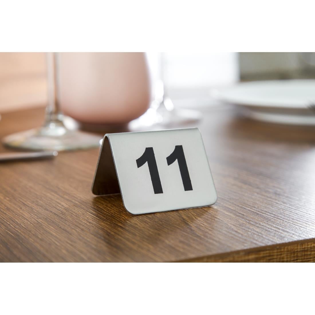 Lot de numéros de table en acier inoxydable Olympia 11-20 (lot de 10) — U047