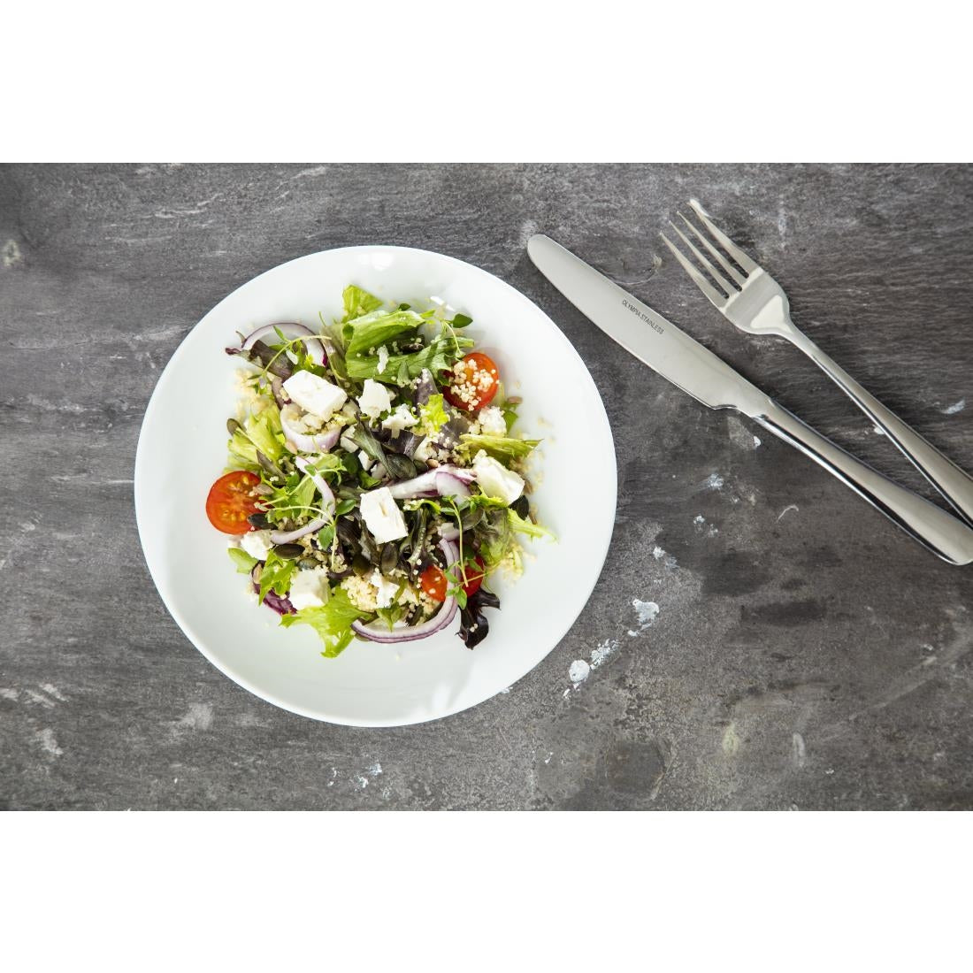 Assiettes plates rondes Olympia Whiteware 200mm (lot de 12) — U077