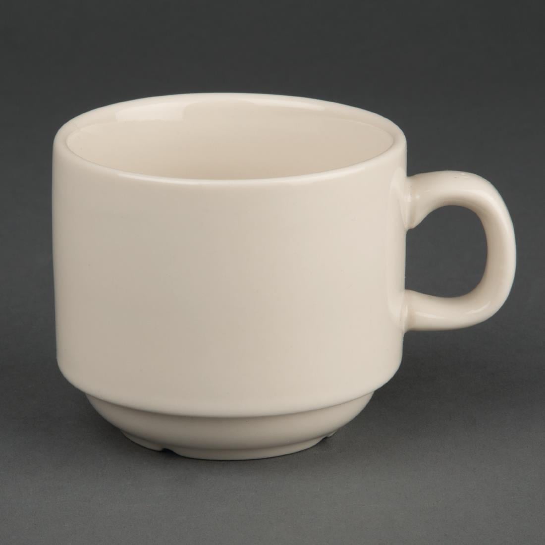Tasses à thé empilables Olympia Ivory 206ml (lot de 12) — U106