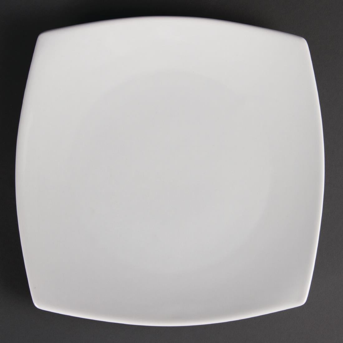 Assiettes carrées arrondies Olympia Whiteware 240mm (lot de 12) — U170