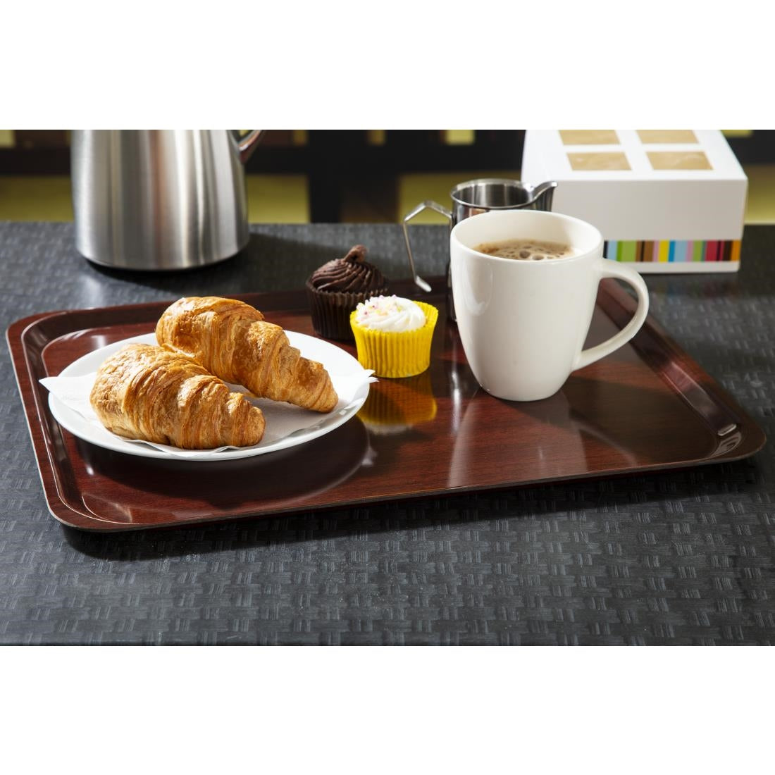 Plateau stratifié lisse Capri Cambro acajou 460mm — U417