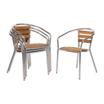 Fauteuils en frêne et aluminium Bolero 730mm (lot de 4) — U421