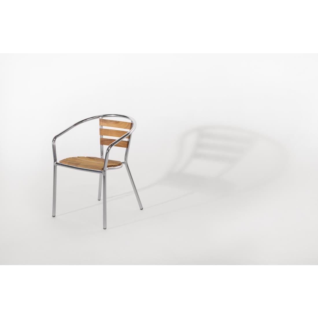 Fauteuils en frêne et aluminium Bolero 730mm (lot de 4) — U421