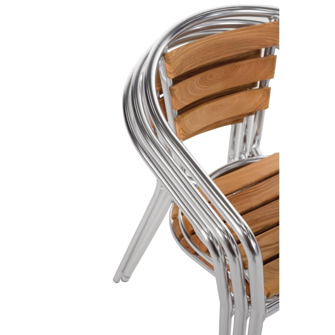 Fauteuils en frêne et aluminium Bolero 730mm (lot de 4) — U421
