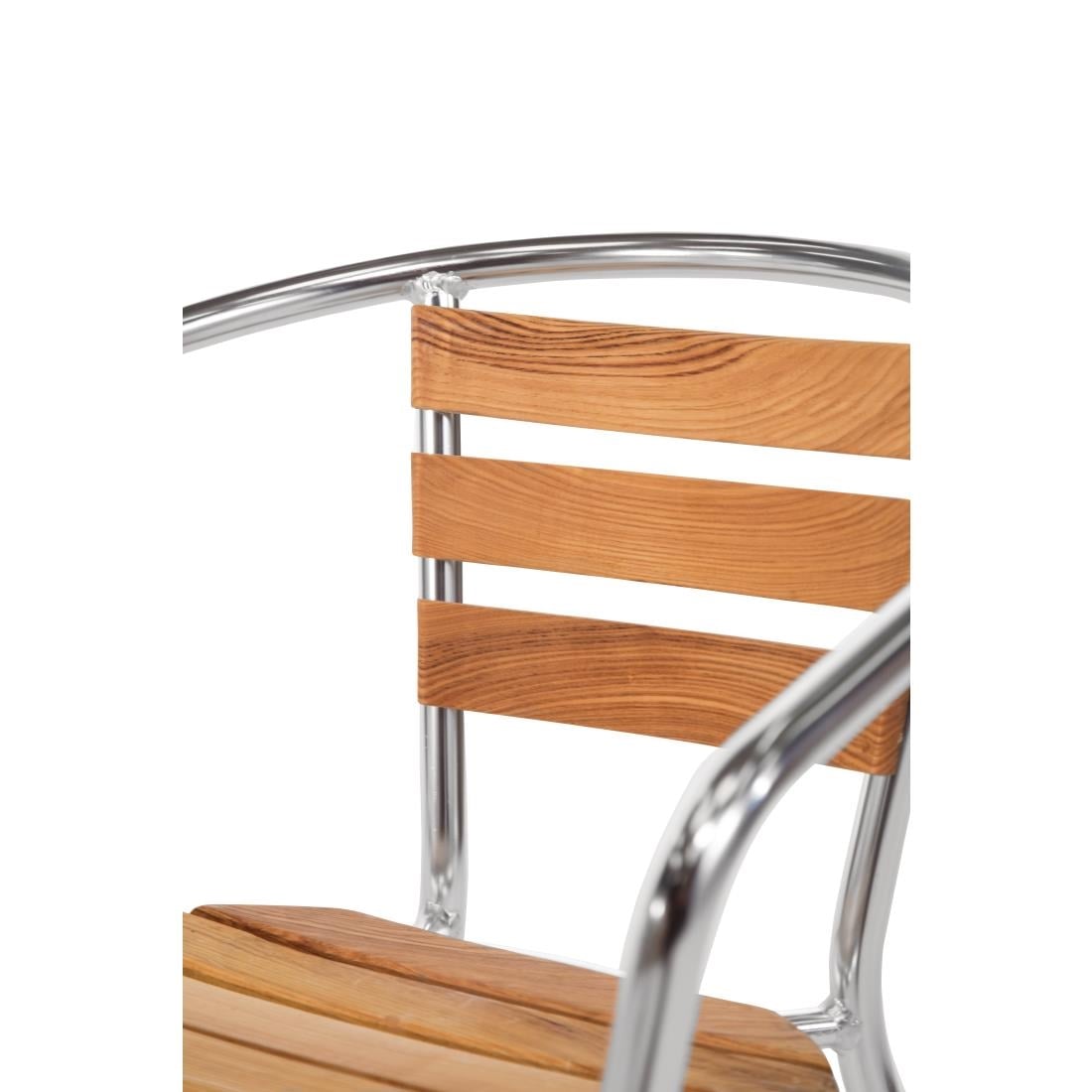 Fauteuils en frêne et aluminium Bolero 730mm (lot de 4) — U421