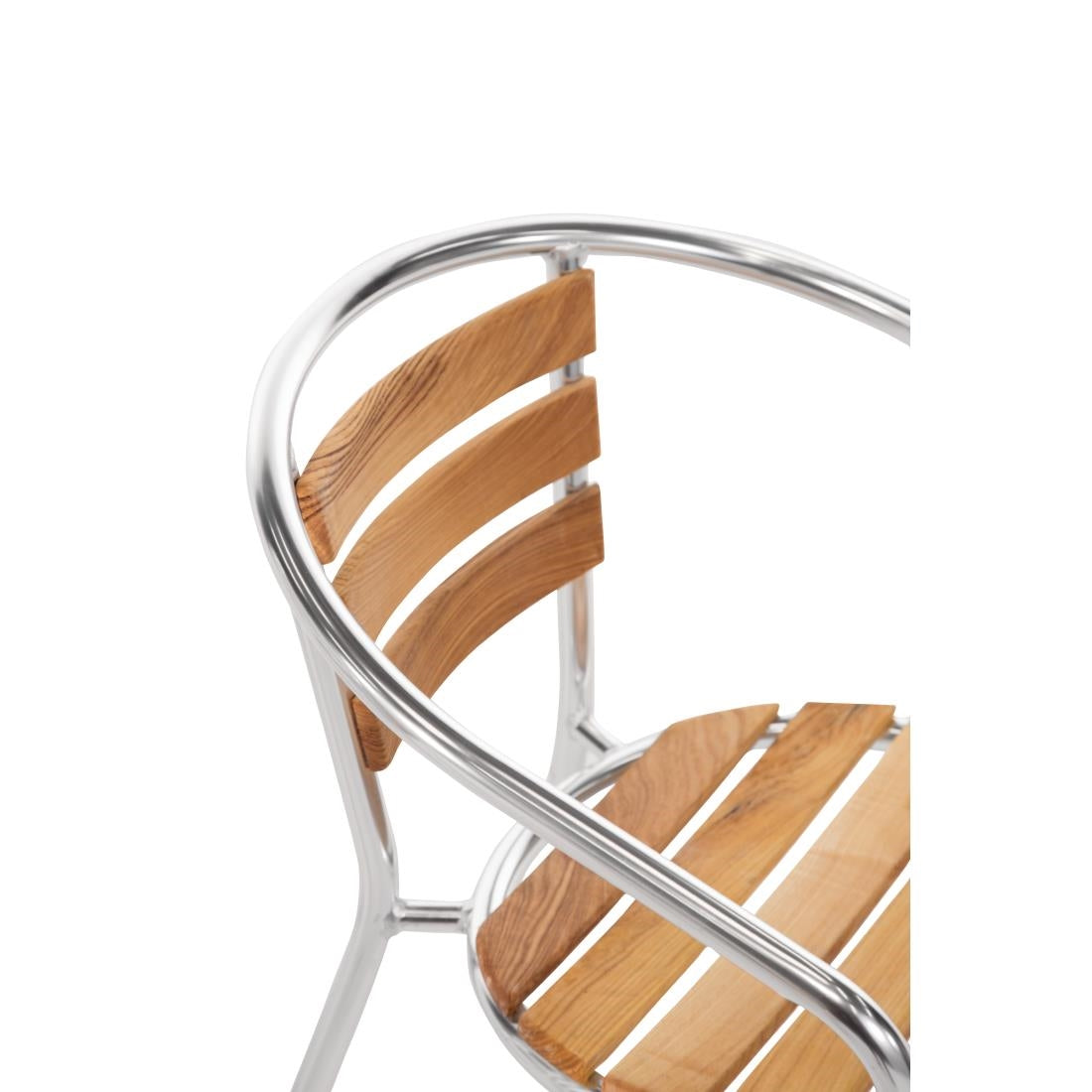Fauteuils en frêne et aluminium Bolero 730mm (lot de 4) — U421