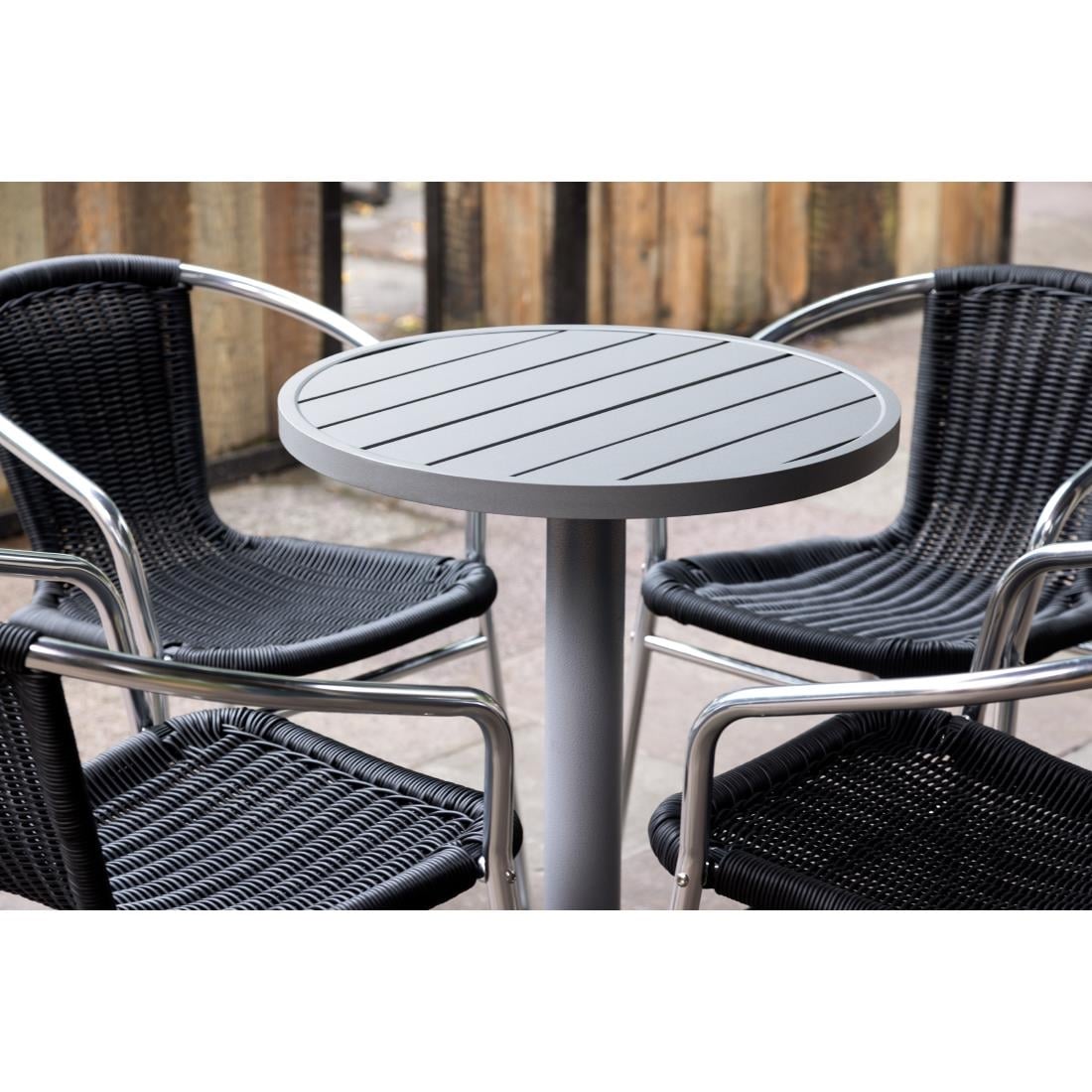 Plateau de table rond en aluminium Bolero gris clair 580 mm — FX038