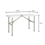 Table rectangulaire pliante Bolero 1220mm — U543