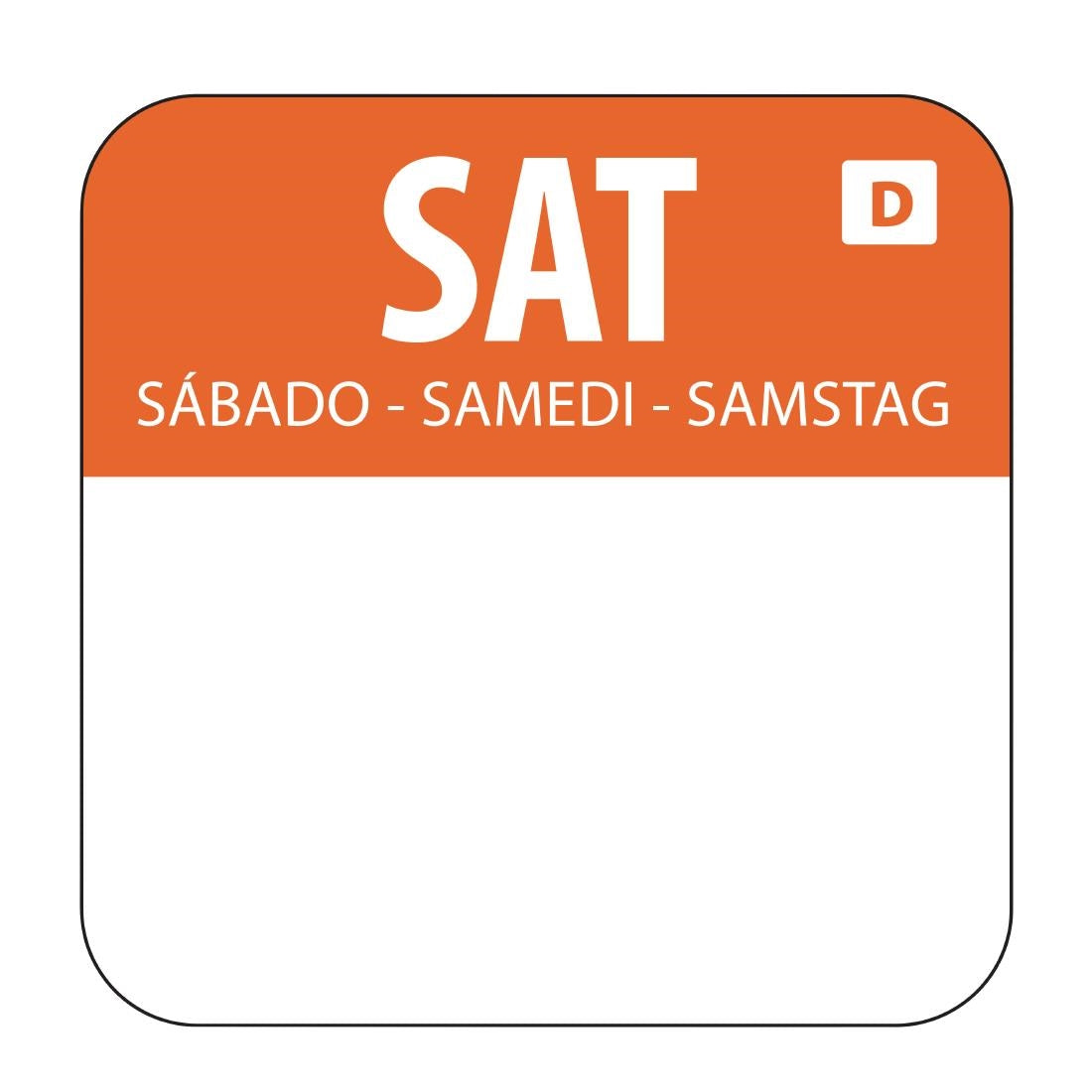 Etiquettes solubles pour aliments Hygiplas samedi (lot de 1000) — U782