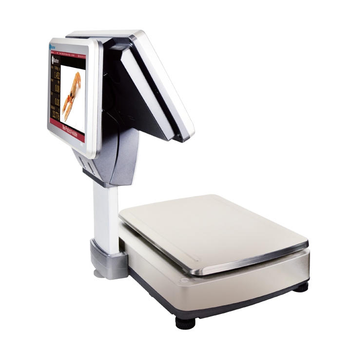 Balance commerciale tactile Baxtran M80 avec imprimante ticket
