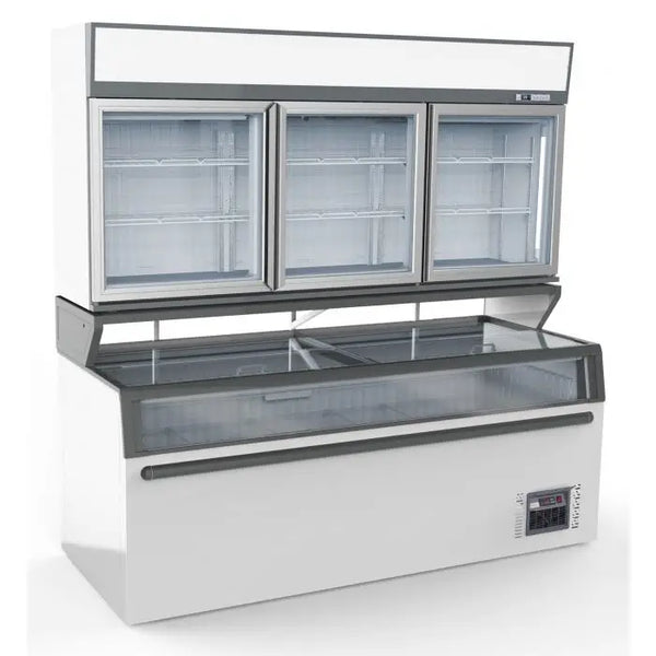 WITTE VRIEZERWAND-showcase 3 GLAZEN DEUREN 7455.2525 