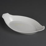 Plats ovales à oreilles blancs Olympia Whiteware 320x177mm (lot de 6) — W423