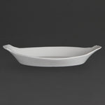 Plats ovales à oreilles blancs Olympia Whiteware 320x177mm (lot de 6) — W423