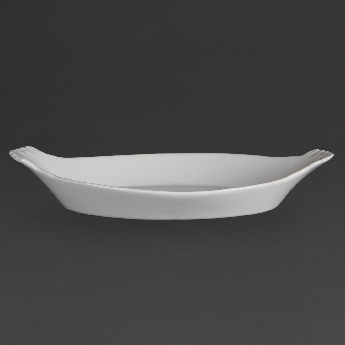 Plats ovales à oreilles blancs Olympia Whiteware 320x177mm (lot de 6) — W423
