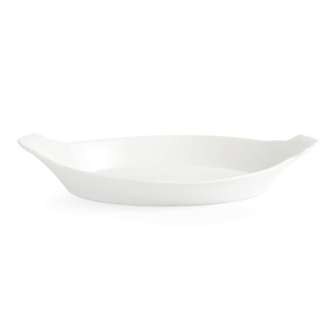 Plats ovales à oreilles blancs Olympia Whiteware 320x177mm (lot de 6) — W423