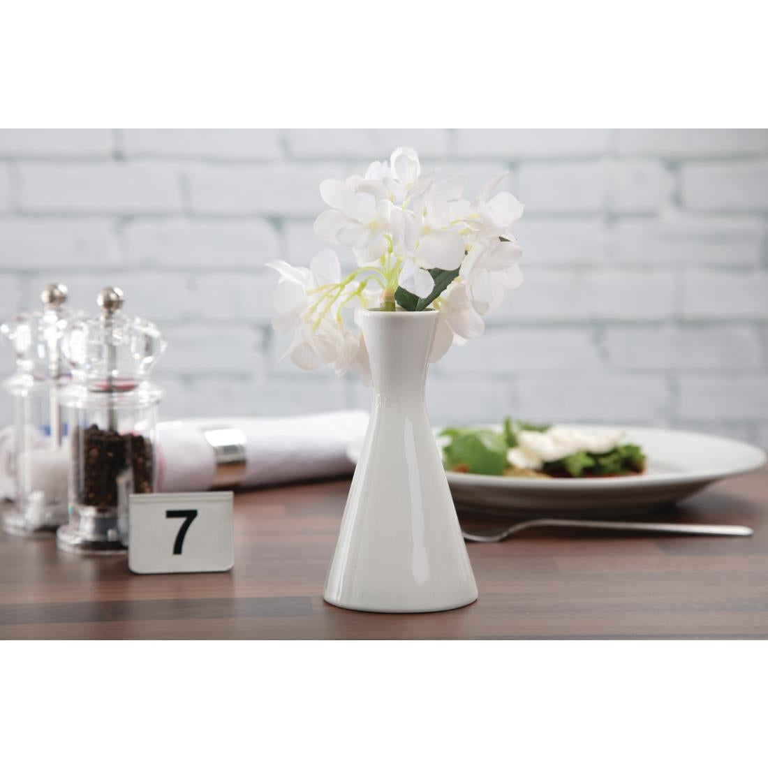 Vases bouteilles blancs 140mm Olympia (lot de 6) — CB701