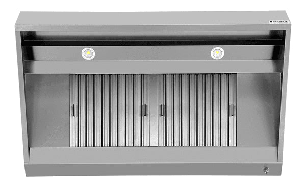 Hotte professionnelle murale Unninox 1200 × 950 mm sans moteur avec 2 filtres labyrinthes en inox
