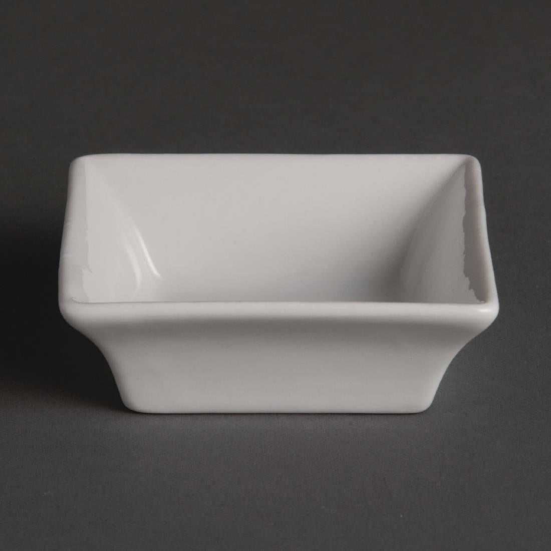 Mini plats carrés Olympia Whiteware 75mm (lot de 12) — Y136