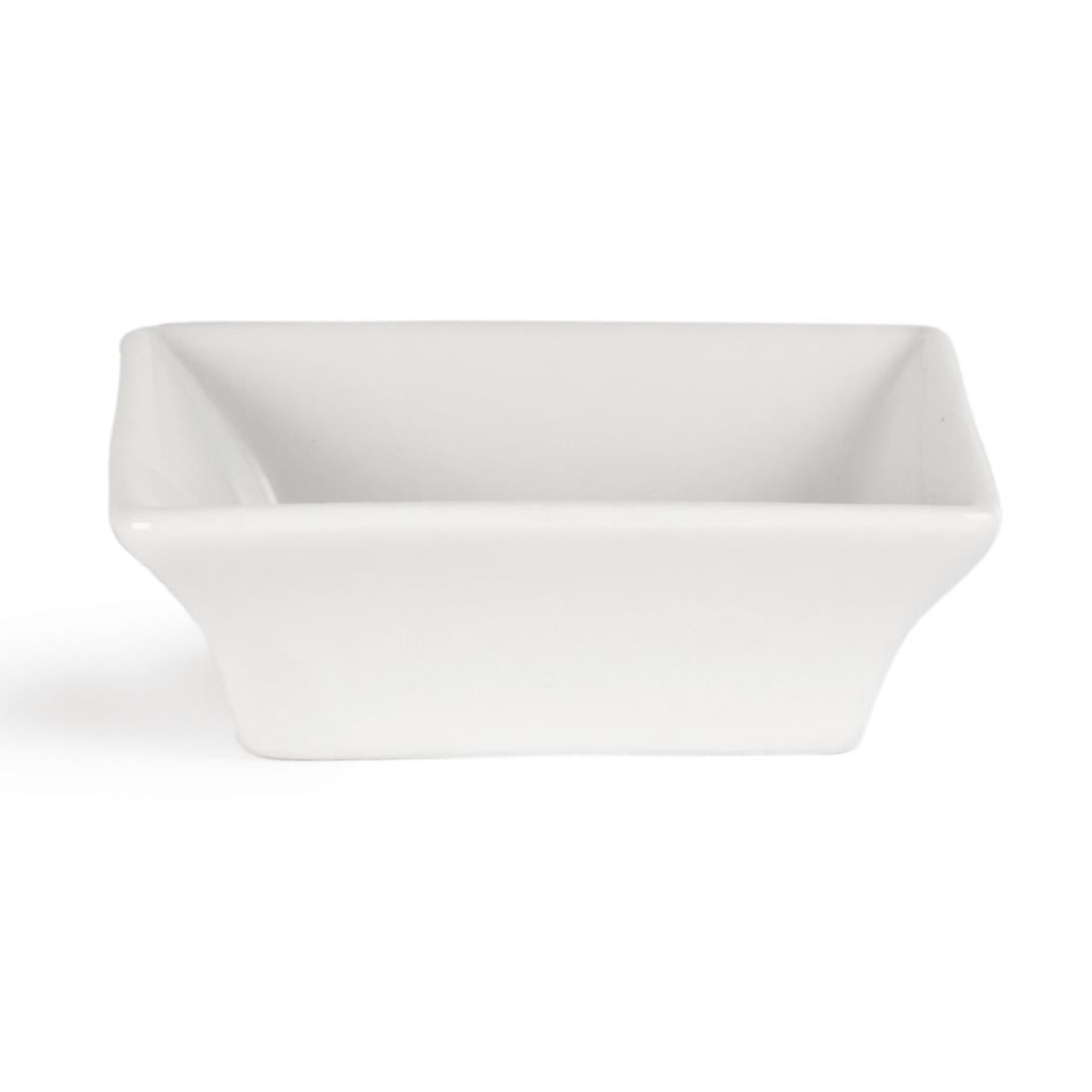Mini plats carrés Olympia Whiteware 75mm (lot de 12) — Y136