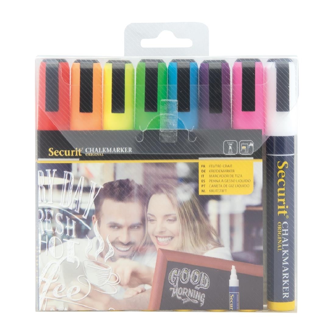 Feutres craie à encre liquide coloris assortis Securit 6mm (lot de 8) — Y999