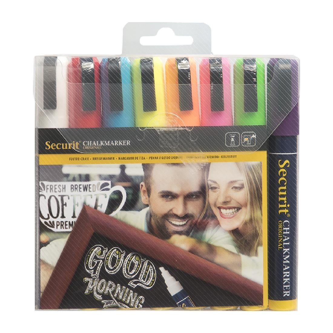 Feutres craie à encre liquide coloris assortis Securit 6mm (lot de 8) — Y999